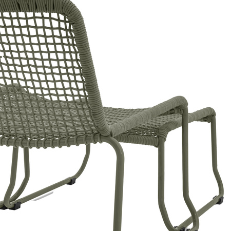 Sassano Lounge Chair with Footstool Green