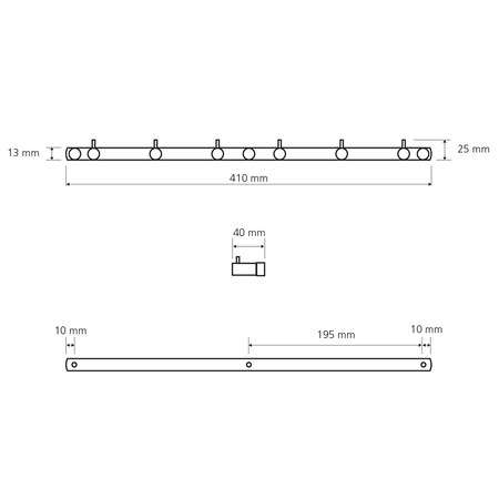 X-ROUND E haczyk, sześciokrotny, chrom