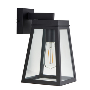 Lymington Wall Light Textured Black & Clear Glass
