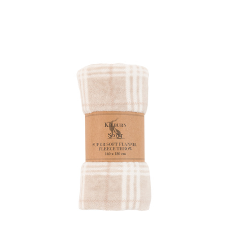 Checkmate Rolled Fleece Almond 1400x1800mm