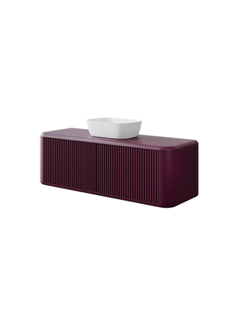Szafka łazienkowa wisząca z blatem 140 cm welur bordo MAIORI 006-SU140-03