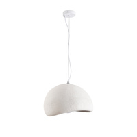 Lampa wisząca STONE 40 cm - biała boho, japadni, wabi-sabi