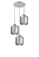 POTRÓJNA NOWOCZESNA LAMPA WISZĄCA ZWIS CHROMOWANA ALACOSMO W3-RD