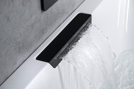 CASCATA R MONOLITH wanna prostokątna 180x80x60cm, kaskada czarna