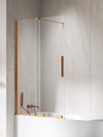 Parawan nawannowy SMART COPPER BRUSHED 1D U 100x150 szkło czyste 8mm Active Shield 2.0