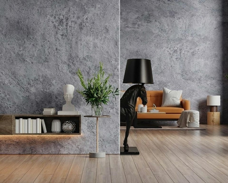 MOOSEE lampa podłogowa KOŃ HORSE STAND    S czarna - włókno szklane