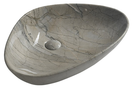 DALMA umywalka ceramiczna nablatowa 58,5x39 cm, grigio