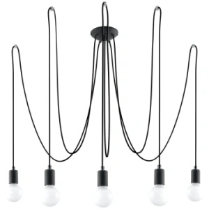 Żyrandol EDISON 5 czarny
