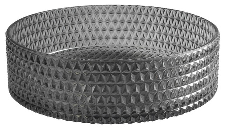 MARAGUA grawerowana szklana umywalka nablatowa średnica 39,5cm, czarny