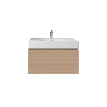 Zestaw DES Umywalka z otworem & Szafka UNO Joy podumywalkowa podwieszana 80 SCANDINAVIAN OAK