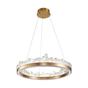Lampa wisząca MONTANA 60 cm - LED, złoty kryształowy ring