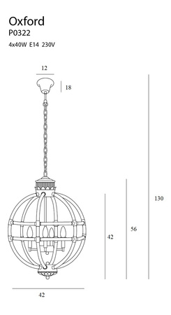 MAXLIGHT P0322 LAMPA WISZĄCA OXFORD