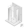 KABINA PRIME PROSTOKĄTNA PRZYŚCIENNA L 90x80x200 CZYSTE 6mm ACTIVE SHIELD
