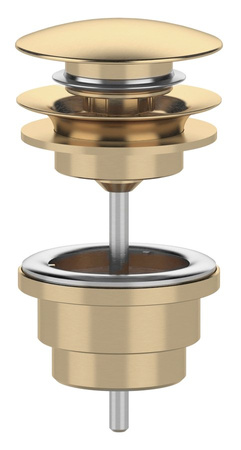 Odpływ umywalkowy, 5/4'', click-clack, duży grzybek, 10-65mm, złoto mat