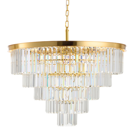 Lampa wisząca SPLENDORE 80 cm - żyrandol złoto-kryształowy