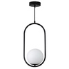 Lampa wisząca COSTA SOLO 40 cm - czarny stelaż, biały klosz