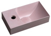 PICCOLINO umywalka betonowa, 30,8x17cm, bateria z lewej strony, różowy mat
