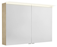 LINEX szafka z lustrem, oświetlenie LED, 100x70x15cm, wiąz Bardini