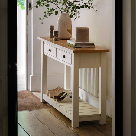 Eton 2 Drawer Console White 1400x380x800mm