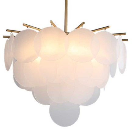 Lampa wisząca FIORE 60 cm – biały szklany klosz