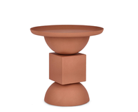 BIZZOTTO Stolik kawowy ALKA 40,5 cm – terracotta, stal malowana, nowoczesny design