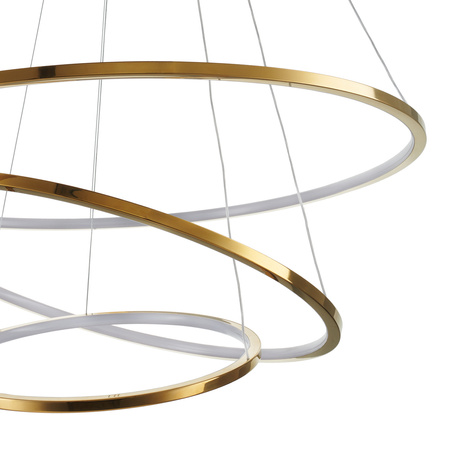 Lampa wisząca CIRCLE SLIM 40+60+80 cm - LED, ring złoty potrójny
