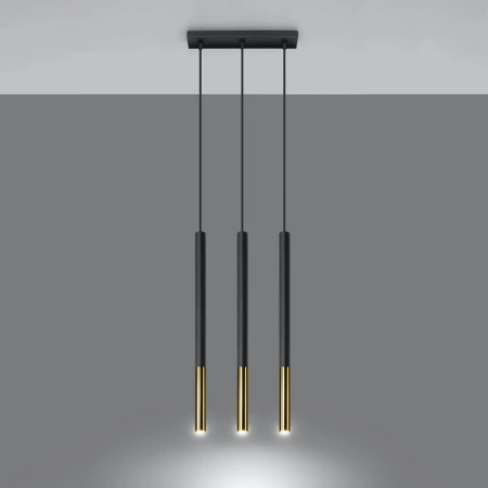 Lampa wisząca MOZAICA 3L czarny/złoto