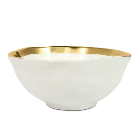 KARE komplet 4 misek BELL 15 cm biało-złoty