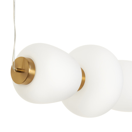 Lampa wisząca BRILLA-6, 125 cm - LED, złota, nieregularne białe kule