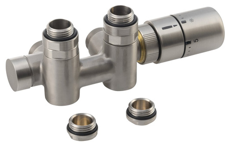 TWIN COMBI zestaw przyłączeniowy yespolony termostatyczny, prawy, stal nierdzewna mat