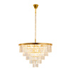 Lampa wisząca SPLENDORE 80 cm - żyrandol złoto-kryształowy