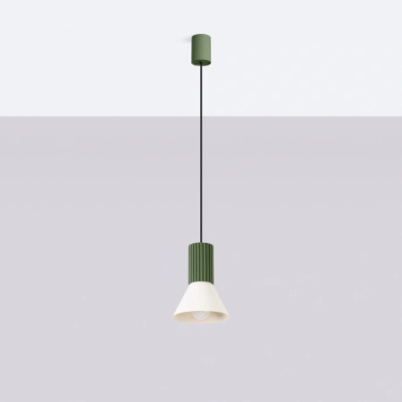 Lampa wisząca ESTRIA 1 beżowa/zielona oliwka