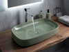 MATTEO umywalka ceramiczna nablatowa 65x40 cm, zielony mat