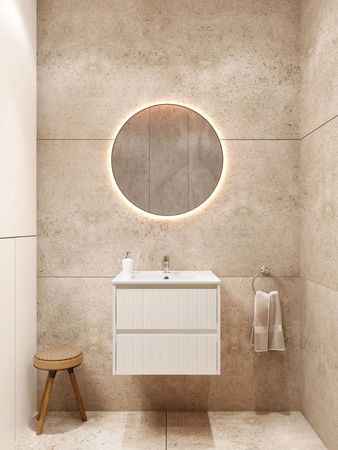 Szafka łazienkowa wisząca z umywalką 60 cm biały mat MELITO 002-SU60-01+UP4530-600