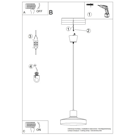 Lampa wisząca BILO czerwona