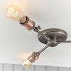 Lampa sufitowa Hal – 3-punktowa, postarzana miedź / postarzana cynowa, 35,5 × 50 × 13 cm