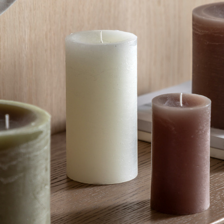 Pillar Candle Rustic White (2pk) 90x90x180mm