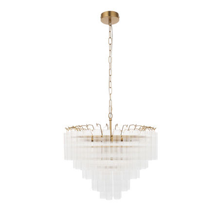 Toulouse 12 Pendant Light Clear Ribbed Glass