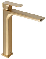 SPY Bateria umywalkowa wysoka z przedłużoną wylewką, złoty mat