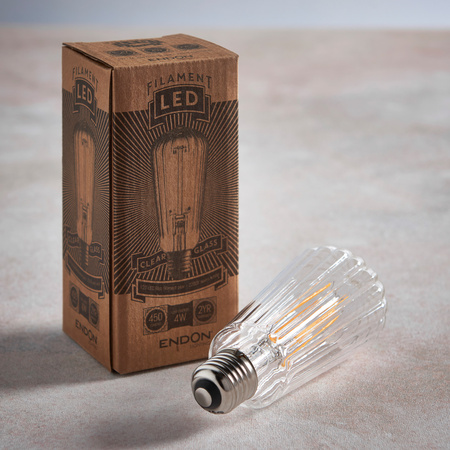 Ribb Pear Bulb Clear Glass