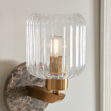 Travi Ribbed Wall Light Drk Brown Emperador Marble