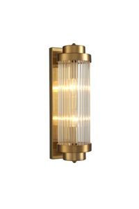 Lampa ścienna STELO 40 cm - kinkiet kryształowy LED, rama metalowa, złoty