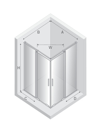 Kabina prysznicowa SMART COPPER BRUSHED 2D prostokątna U 80x100x200 szkło czyste 8mm Active Shield 2.0