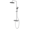 Natynkowy zestaw prysznicowy termostatyczny z deszczownicą i szklaną półką Cetus Chrome