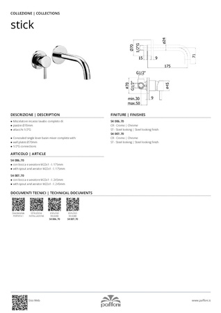 Bateria umywalkowa podtynkowa 245mm