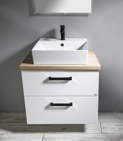 VEGA zestaw łazienkowy, szerokość 72,5 cm, biały/dąb platin