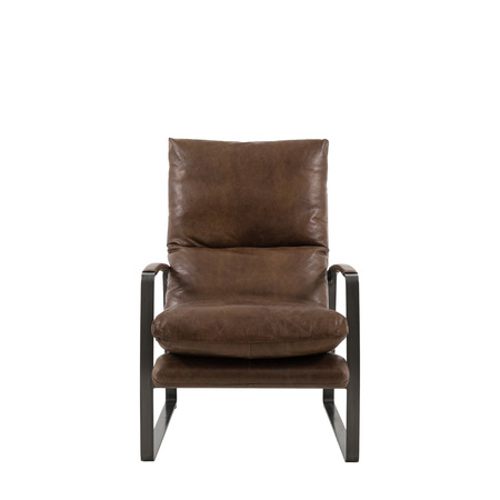 Fabien Lounger Brown Leather 650x960x920mm