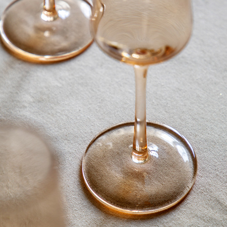 Flute Glass Amber (4pk) 74x74x230mm