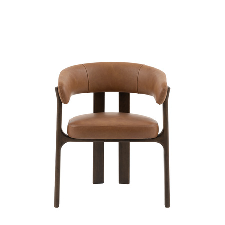 Onda Dining Chair Brown Leather