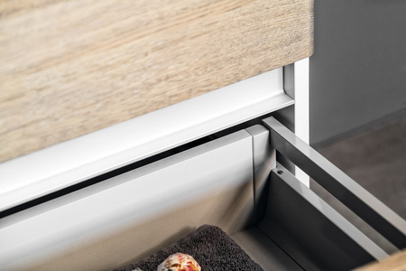 MEDIENA szafka umywalkowa 117x51x48,5cm, biały mat/dąb graphite